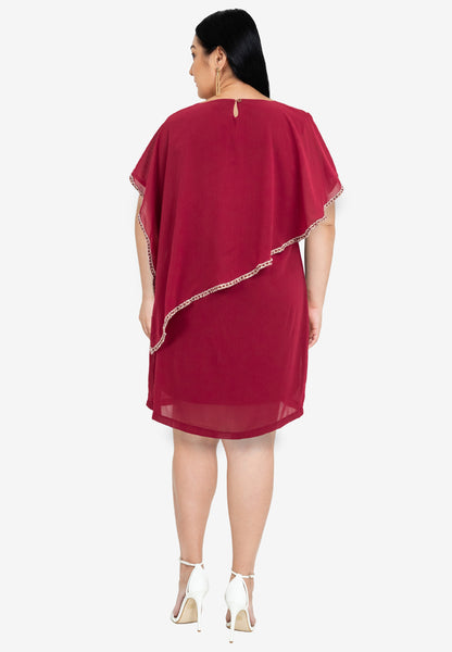 Divina Plus Size Overlay Dress with Trimmings