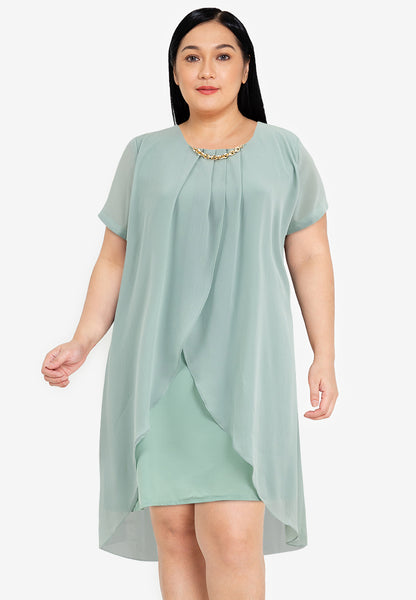 Divina Plus Size Premium Overlay Shift Dress