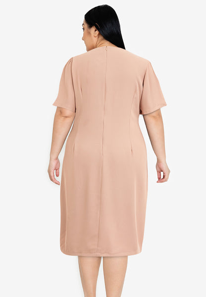 Divina Plus Size Ruffle Trim Square Neck Dress