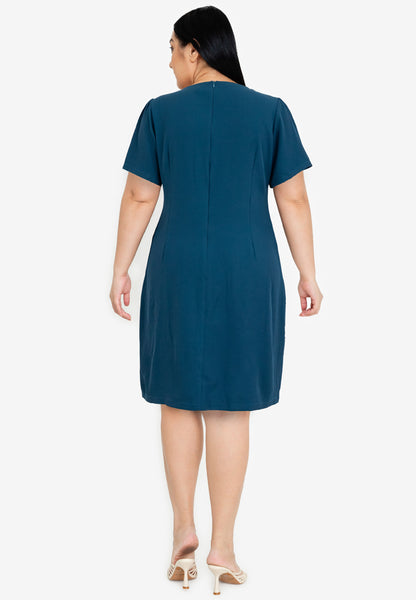Divina Plus Size Ruffle Trim Square Neck Dress