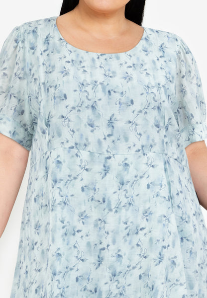 Divina Plus Size Overlap Hem Midi Dress