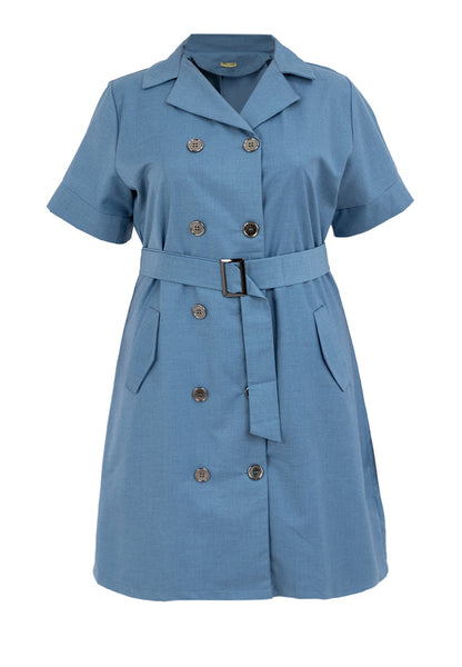 Divina Plus Size Cotton Blend Trench Dress