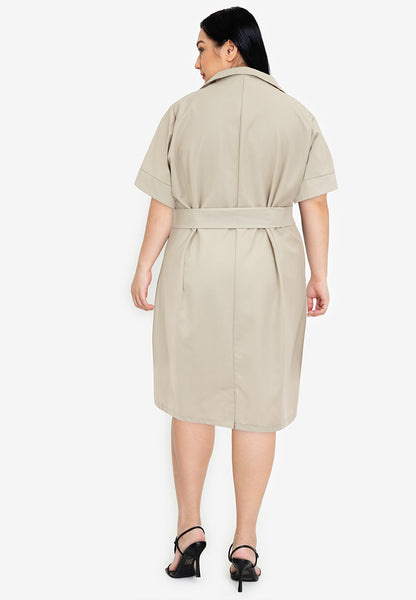 Divina Plus Size Cotton Blend Trench Dress