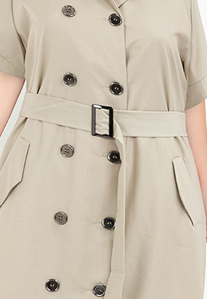 Divina Plus Size Cotton Blend Trench Dress