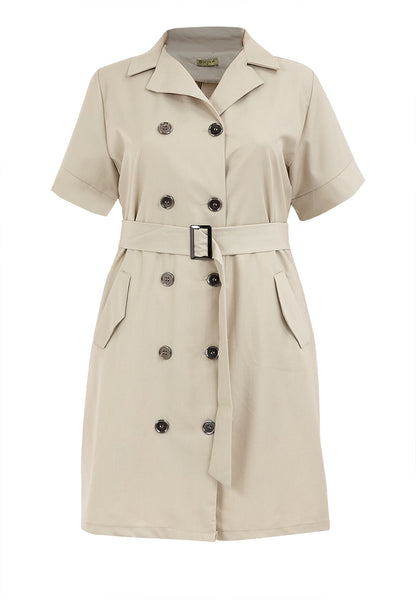Divina Plus Size Cotton Blend Trench Dress