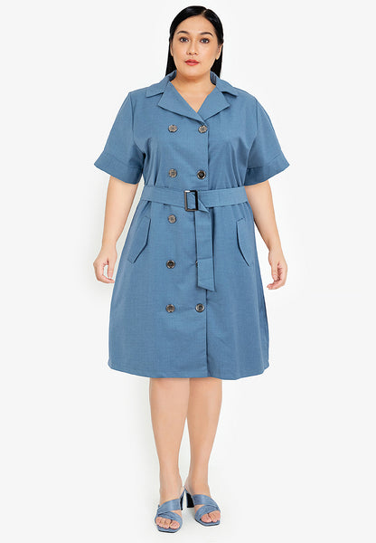 Divina Plus Size Cotton Blend Trench Dress