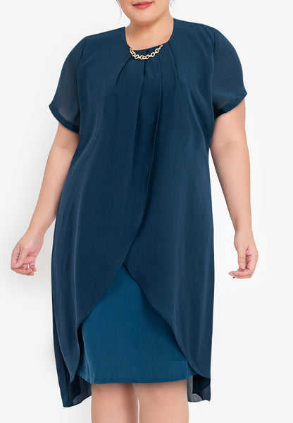 Divina Plus Size Premium Overlay Shift Dress