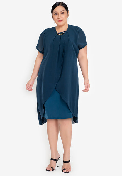 Divina Plus Size Premium Overlay Shift Dress