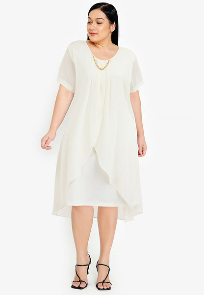 Divina Plus Size Premium Overlay Shift Dress