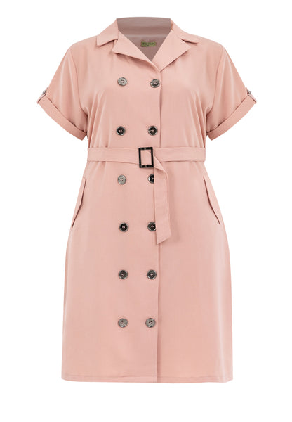 Divina Plus Size Trench Dress with Belt