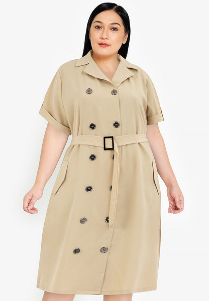 Divina Plus Size Trench Dress with Belt