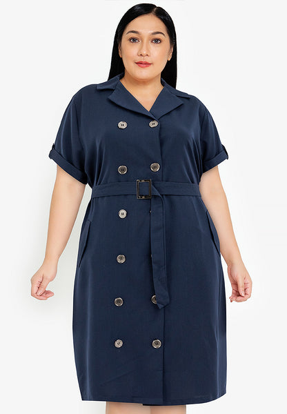 Divina Plus Size Trench Dress with Belt