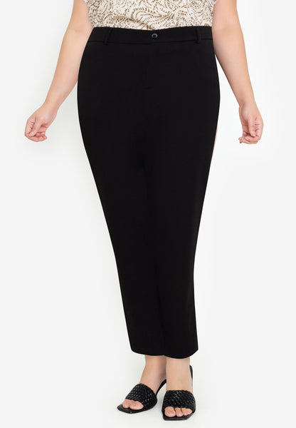 Divina Plus Size Cotton Knit Stretch Straight Cut Pants