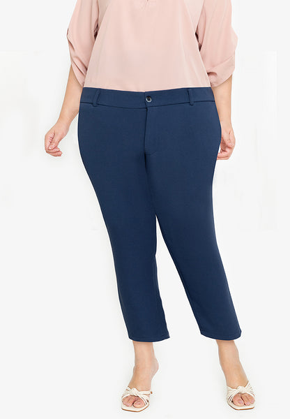 Divina Plus Size Cotton Knit Stretch Straight Cut Pants