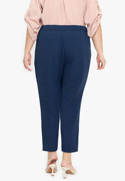 Divina Plus Size Cotton Knit Stretch Straight Cut Pants