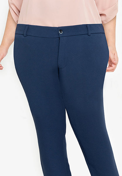 Divina Plus Size Cotton Knit Stretch Straight Cut Pants