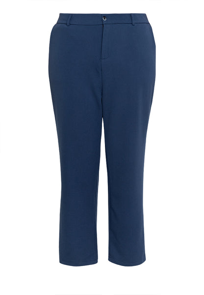 Divina Plus Size Cotton Knit Stretch Straight Cut Pants