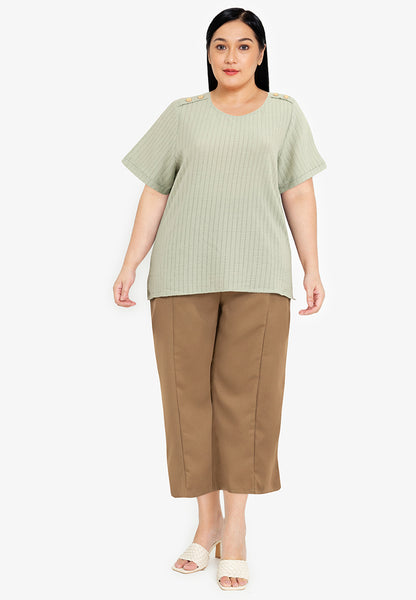 Divina Plus Size Button Front Pants