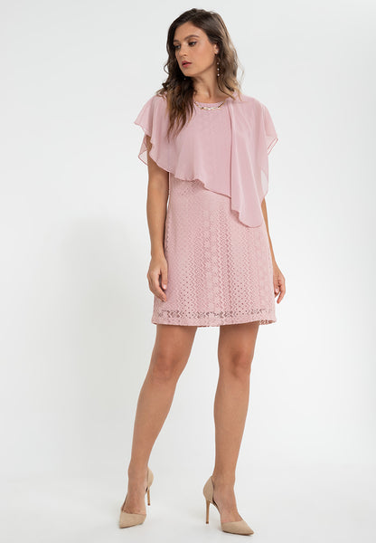 Krizia Overlay Lace Dress with Necklace