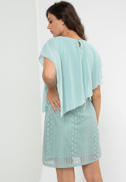 Krizia Overlay Lace Dress with Necklace