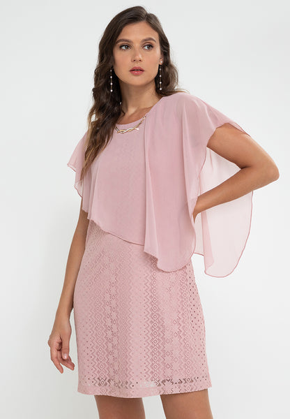 Krizia Overlay Lace Dress with Necklace