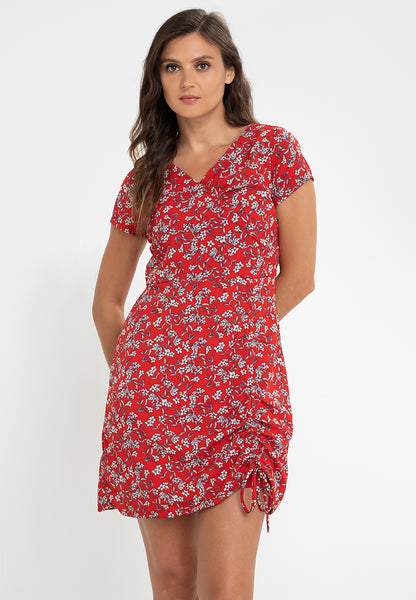 Krizia Printed Ruched Skirt Dress