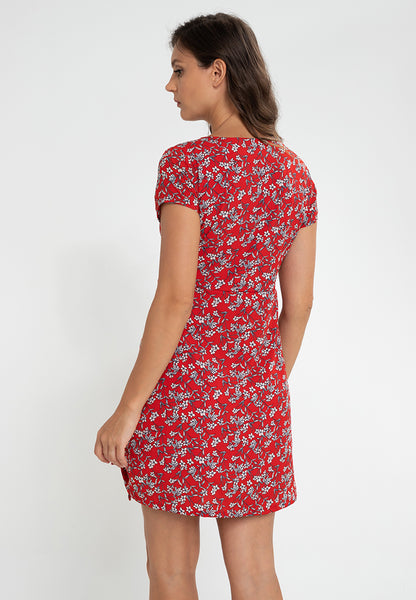 Krizia Printed Ruched Skirt Dress