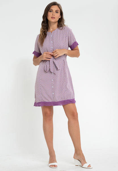 Krizia Tie Waist Printed Dress