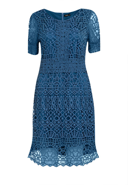 Krizia Premium Guipure Puff Sleeves Lace Dress