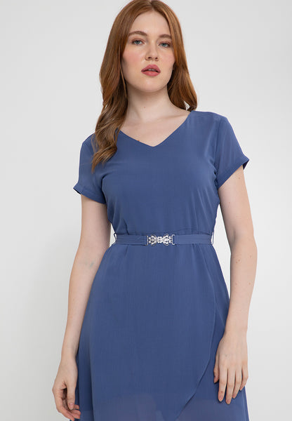 Krizia High Low Overlap Dress