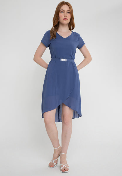 Krizia High Low Overlap Dress