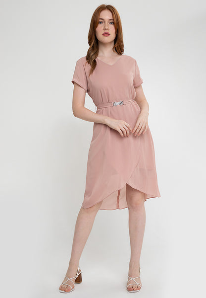 Krizia High Low Overlap Dress