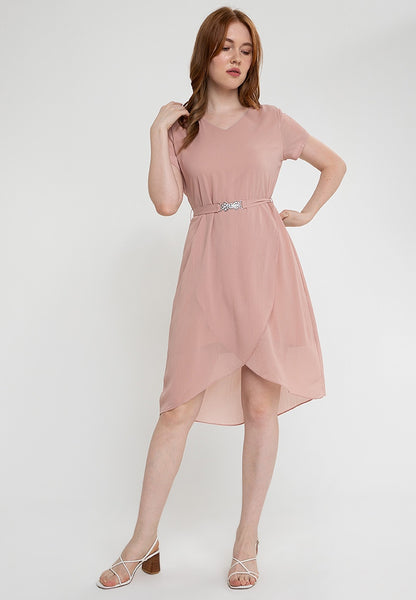 Krizia High Low Overlap Dress