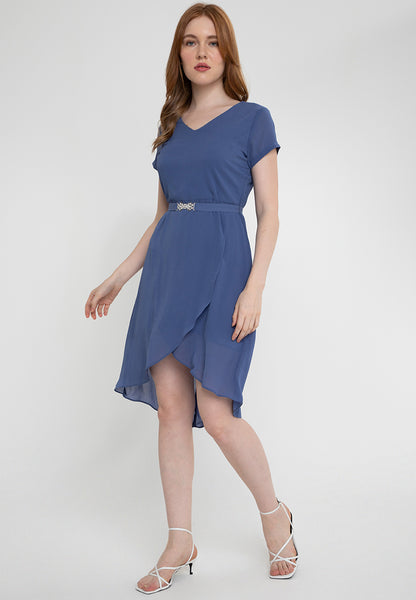 Krizia High Low Overlap Dress