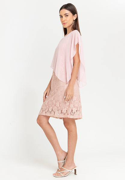 Krizia Overlay Lace Dress with Necklace