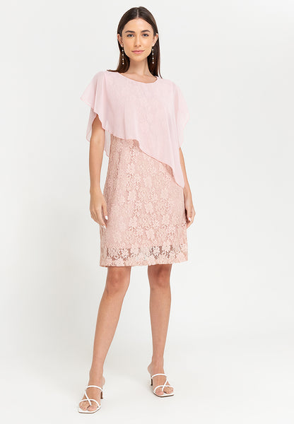 Krizia Overlay Lace Dress with Necklace