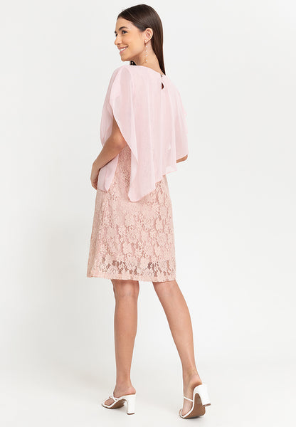 Krizia Overlay Lace Dress with Necklace
