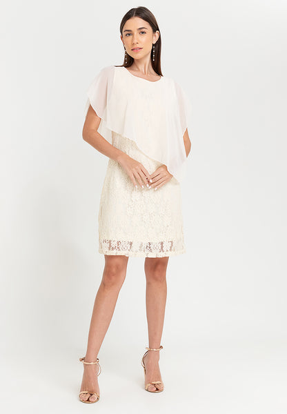 Krizia Overlay Lace Dress with Necklace