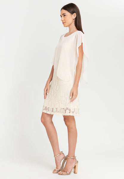 Krizia Overlay Lace Dress with Necklace