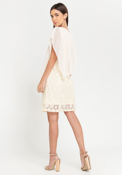 Krizia Overlay Lace Dress with Necklace