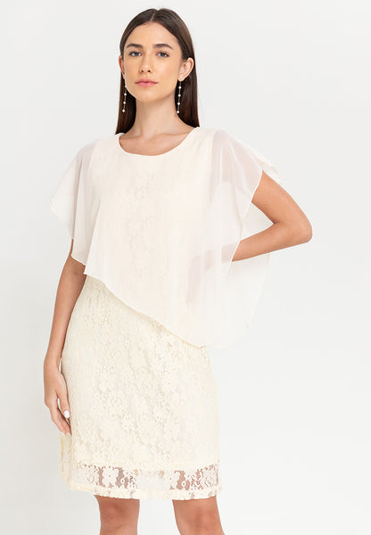 Krizia Overlay Lace Dress with Necklace