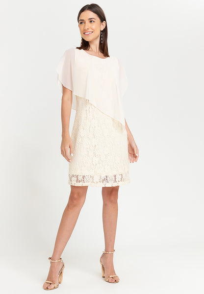 Krizia Overlay Lace Dress with Necklace