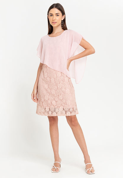 Krizia Overlay Lace Dress with Necklace