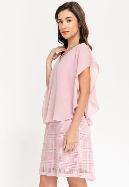 Krizia V-Neck Sequins Overlay Dress