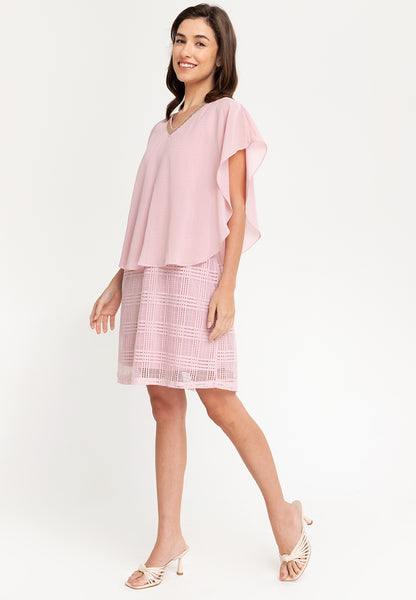 Krizia V-Neck Sequins Overlay Dress