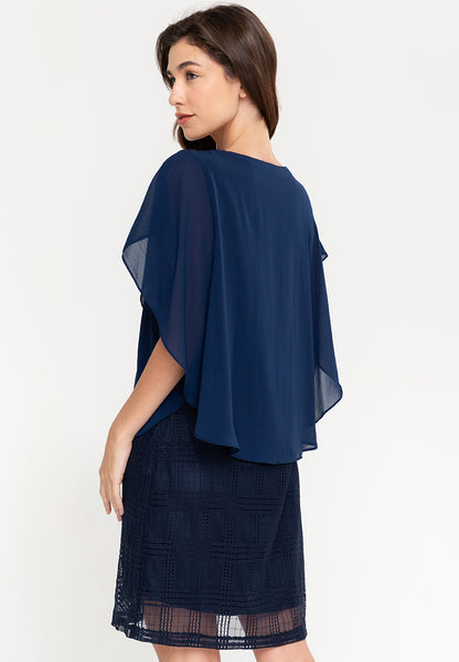 Krizia V-Neck Sequins Overlay Dress