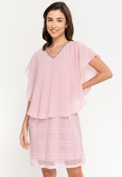 Krizia V-Neck Sequins Overlay Dress