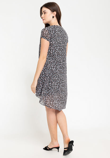 Krizia Premium Overlay Printed Shift Dress