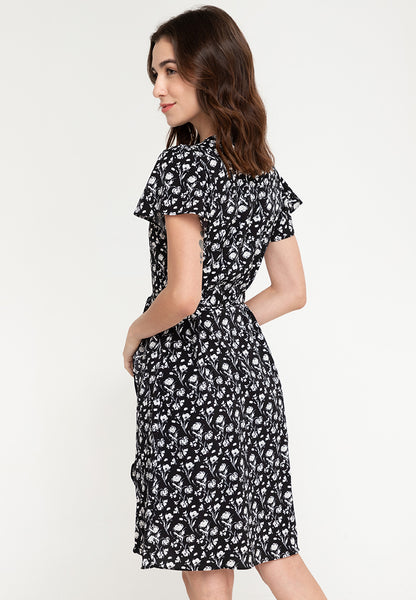 Krizia Wrap Printed Korean Style Midi Long Dress