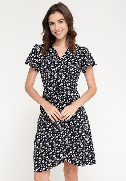 Krizia Wrap Printed Korean Style Midi Long Dress